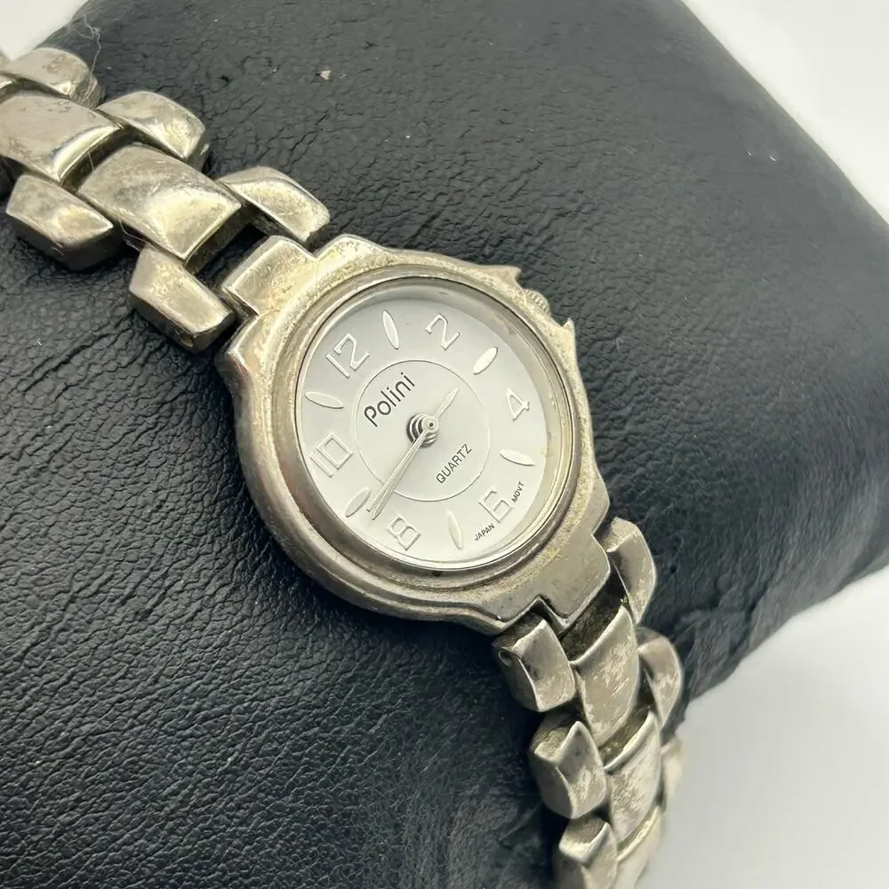 Polini Silver Stainless Steel Women’s Watch Working New Battery